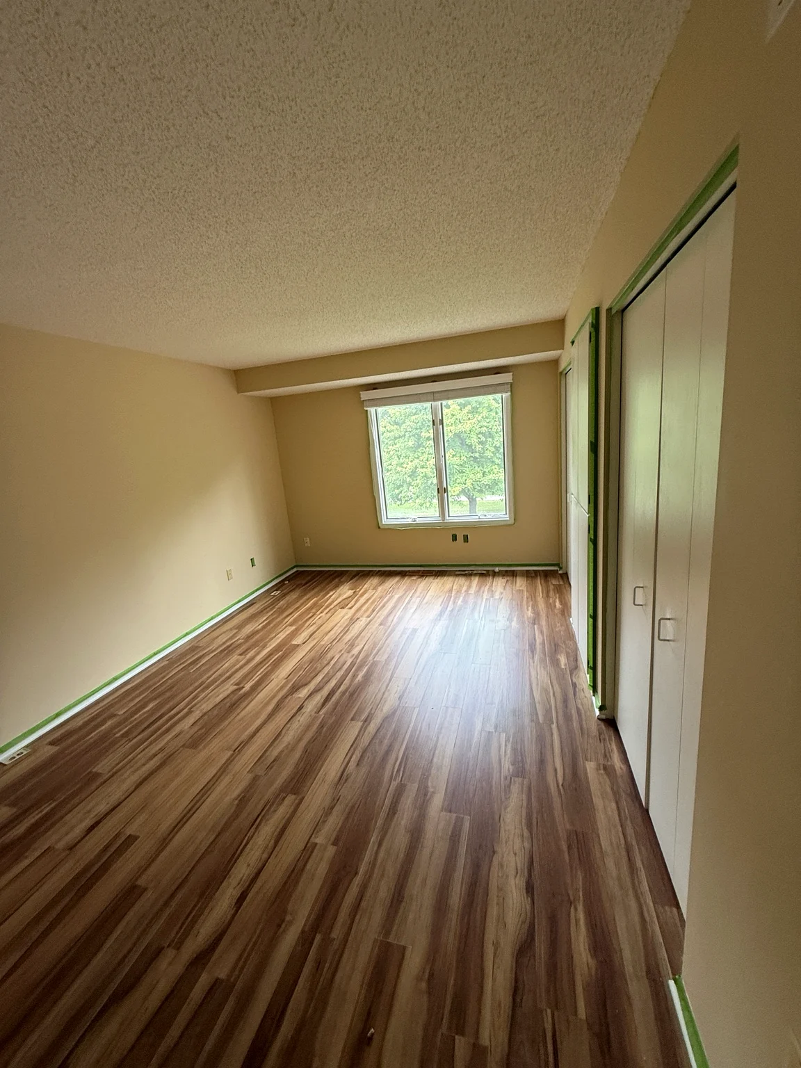 Freshly painted bedroom